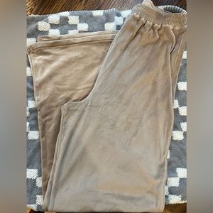 SKIMS wide leg velour pants in Sand